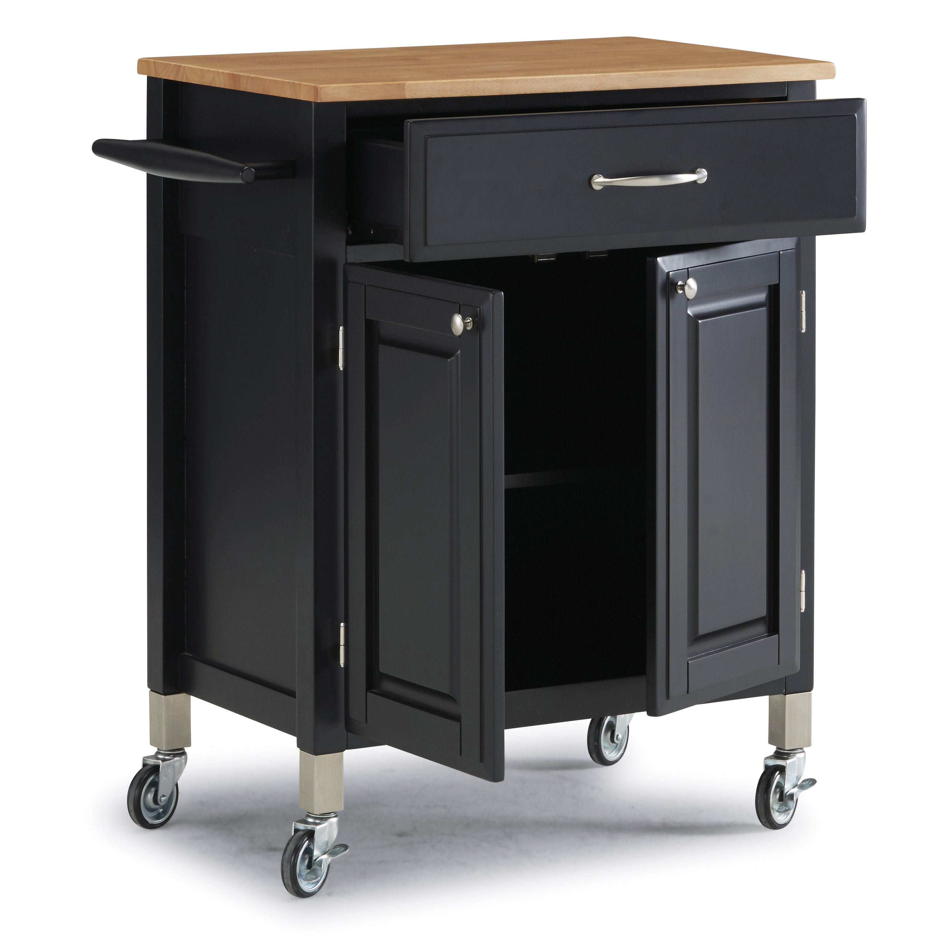 Blanche - Kitchen Cart With Solid Wood Top - Black - 36" - Premium Islands & Carts from Homestyles - Just $624.98! Shop now at brett interiors