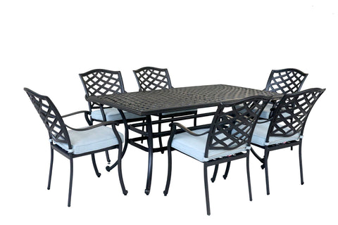 Aluminum Rectangular Dining Set - Premium 7 Piece Outdoor Sets from Gather Craft - Just $2799! Shop now at brett interiors