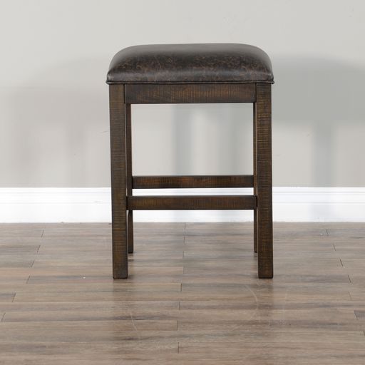 Homestead - 24" Stool With Cushion Sea - Dark Brown - Premium Console Tables from Sunny Designs - Just $146! Shop now at brett interiors