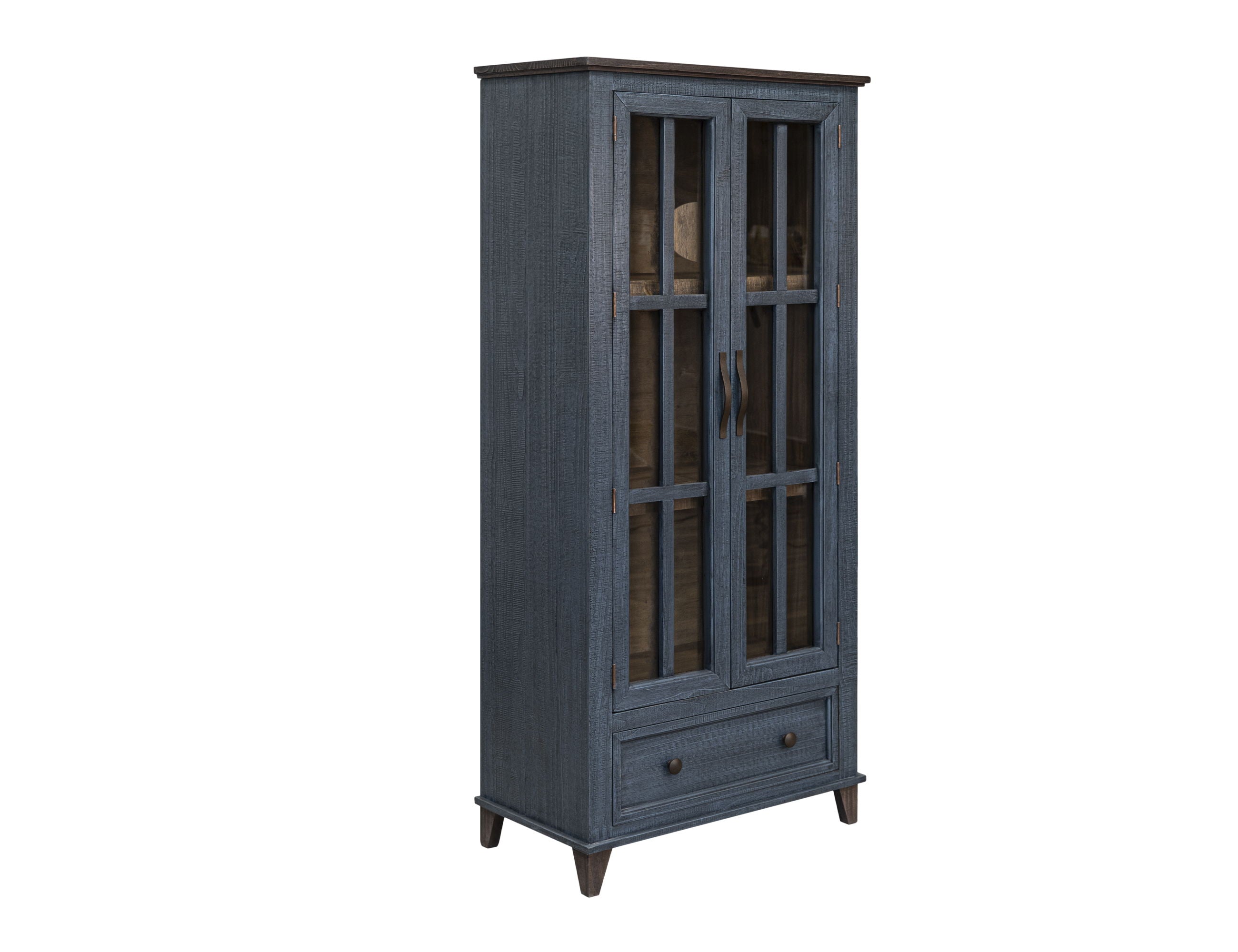 Toscana - 1 Drawer 2 Glass Doors Cabinet - Premium Display Cabinets from International Furniture Direct - Just $1222.50! Shop now at brett interiors