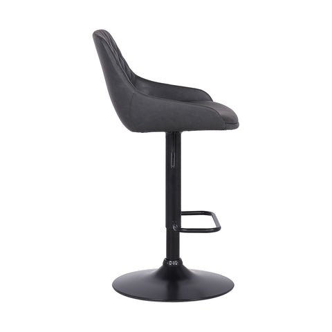 Anibal - Adjustable Height Swivel Bar Stool - Gray / Black - Premium Adjustable Height from Armen Living - Just $205! Shop now at brett interiors