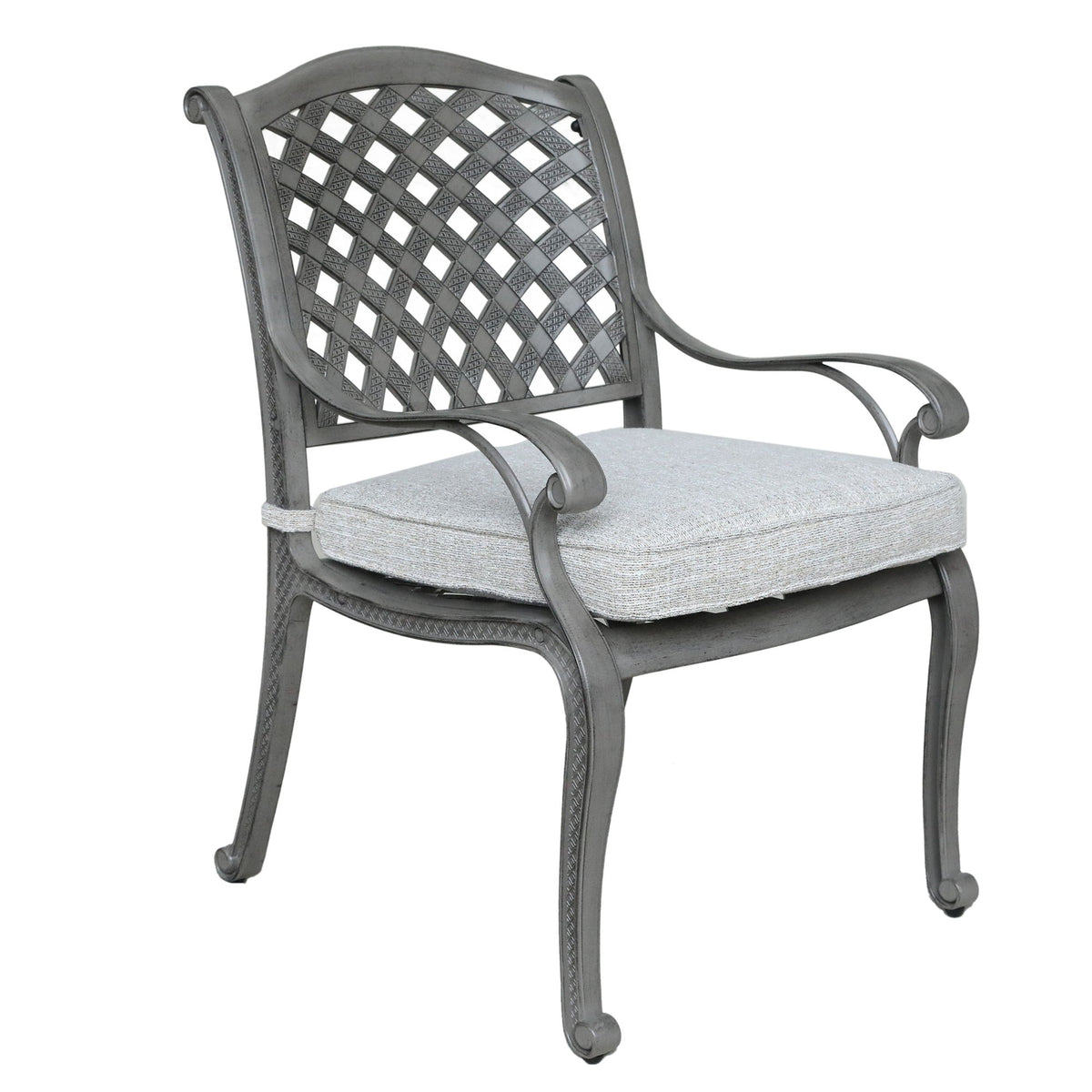 Indoor Outdoor Aluminum Dining Chair With Cushion - Golden Gauze - Premium Dining Chairs from Gather Craft - Just $348! Shop now at brett interiors