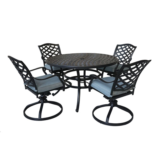 Aluminum Round Dining Set - Premium 5 Piece Outdoor Sets from Gather Craft - Just $2117! Shop now at brett interiors