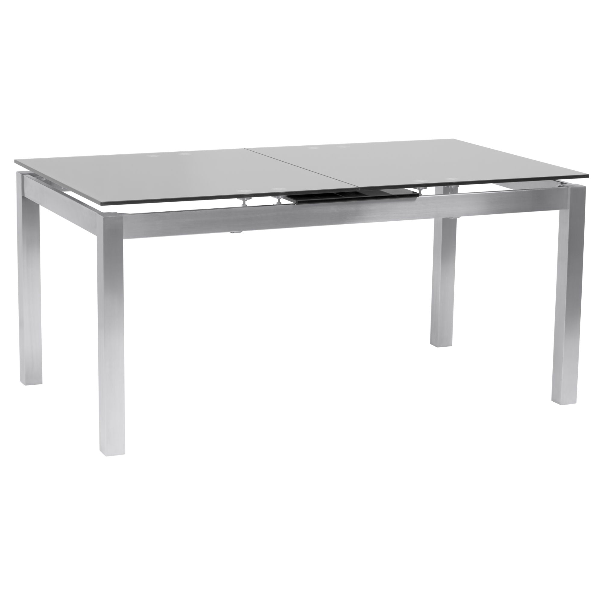 Ivan - Extension Dining Table Tempered Glass Top - Brushed / Gray - Premium Dining Tables from Armen Living - Just $1410! Shop now at brett interiors