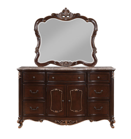 Constantine - Dresser With Marble Top - Cherry - Premium Dressers from New Classic - Just $1325! Shop now at brett interiors