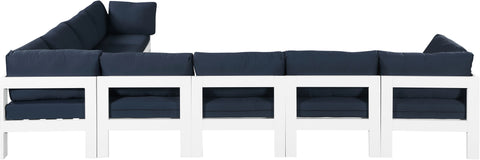 Nizuc - Outdoor Patio Modular Sectional 8 Piece - Navy - Fabric - Premium Stationary Sectionals from Meridian Furniture - Just $7200! Shop now at brett interiors