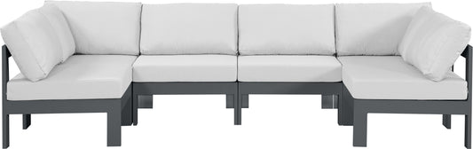 Nizuc - Outdoor Patio Modular Sectional 6 Piece - White - Fabric - Premium Stationary Sectionals from Meridian Furniture - Just $5375! Shop now at brett interiors