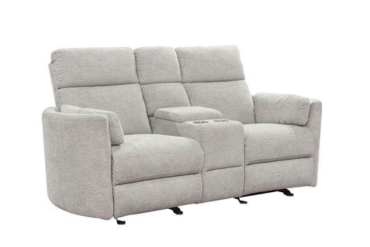 Radius - Power Glider Reclining Console Loveseat - Mineral - Premium Reclining Loveseats from Parker Living - Just $1497.50! Shop now at brett interiors