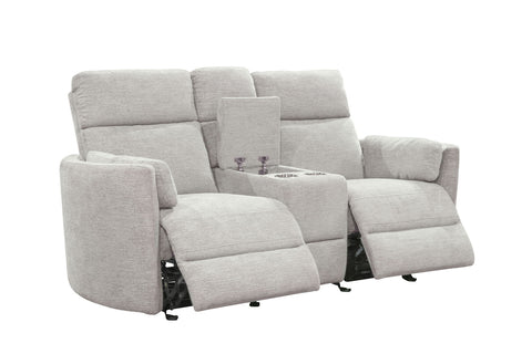 Radius - Power Glider Reclining Console Loveseat - Mineral - Premium Reclining Loveseats from Parker Living - Just $1497.50! Shop now at brett interiors