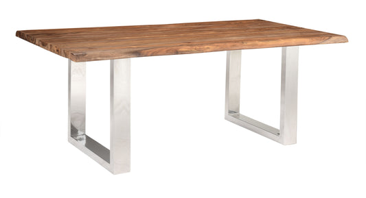 Brownstone 2.0 - Solid Wood Live Edge Topped Table With Chrome Legs - Premium Dining Tables from Coast2Coast Home - Just $1485! Shop now at brett interiors