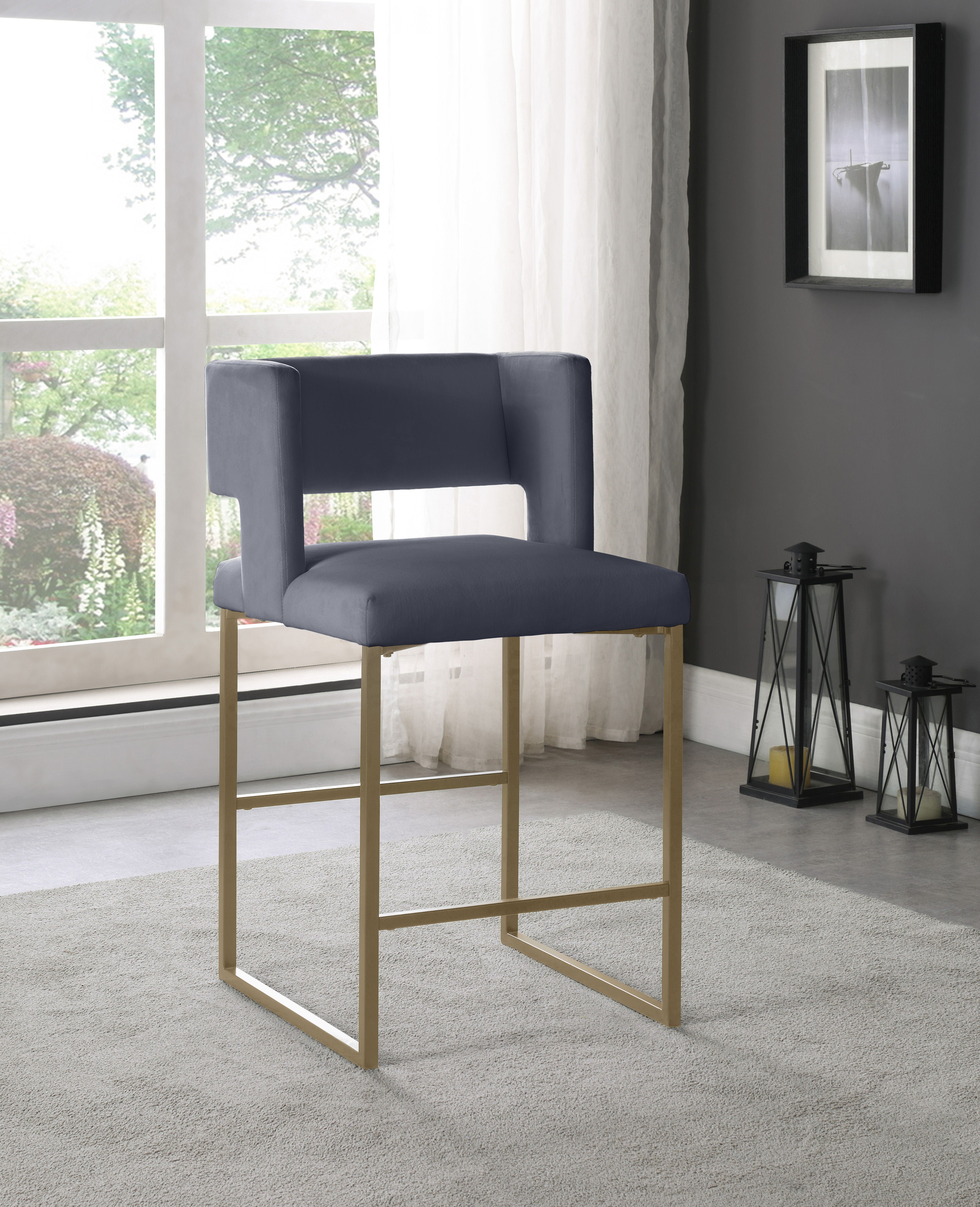 Caleb - Counter Stool with Gold Legs (Set of 2) - Premium Stool Sets from Meridian Furniture - Just $675! Shop now at brett interiors