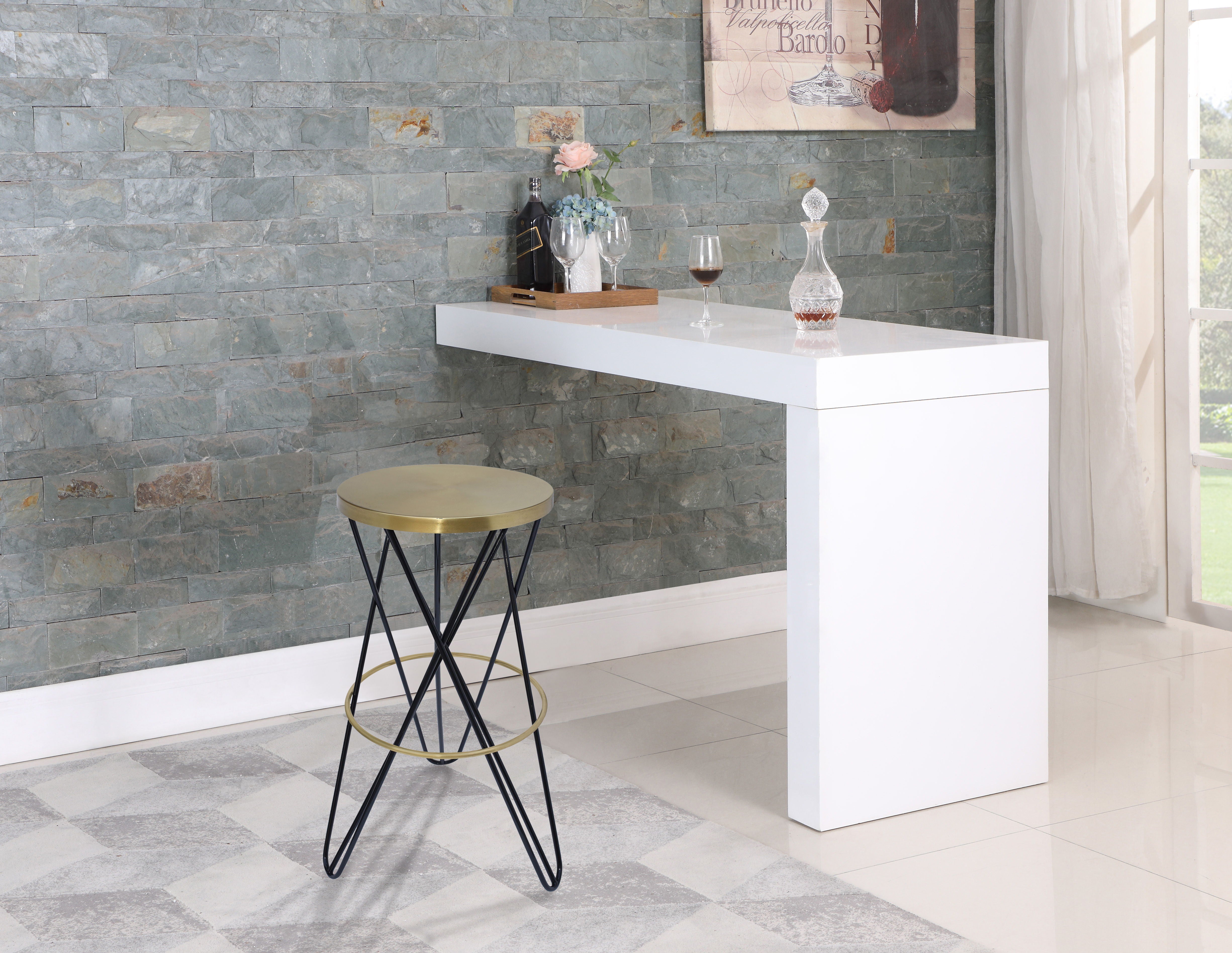 Mercury - Iron Bar Stool - Premium Bar Height (28"-30") from Meridian Furniture - Just $350! Shop now at brett interiors