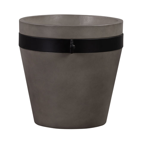 Obsidian - - Medium Indoor Or Outdoor Planter - Gray Concrete / Black - Premium Planters from Armen Living - Just $285! Shop now at brett interiors