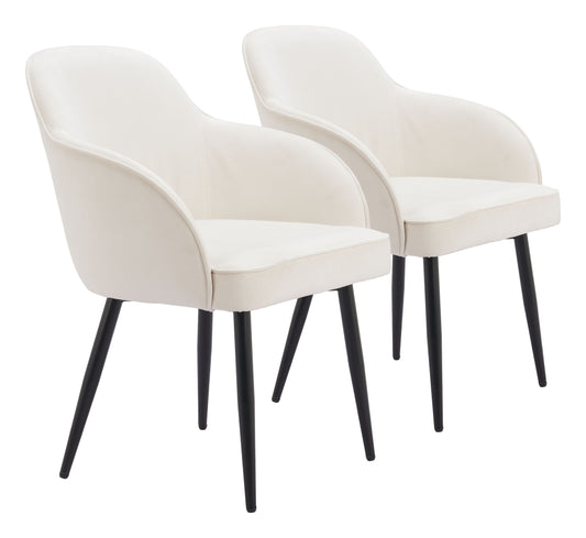 Jolie - Dining Chair (Set of 2) - White - Premium Chair Sets from Zuo Modern - Just $1300! Shop now at brett interiors