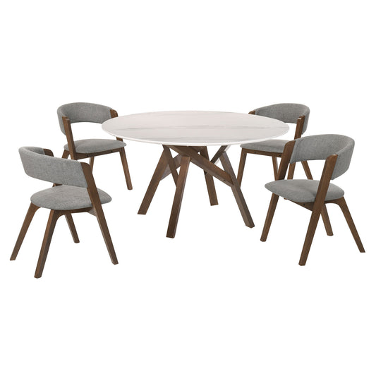 Venus And Rowan - Round Dining Set - Premium 5 Piece Dining Room Sets from Armen Living - Just $2017.50! Shop now at brett interiors