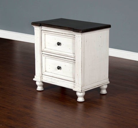 Carriage House - Nightstand - White / Dark Brown - Premium Accent Nightstands from Sunny Designs - Just $437! Shop now at brett interiors