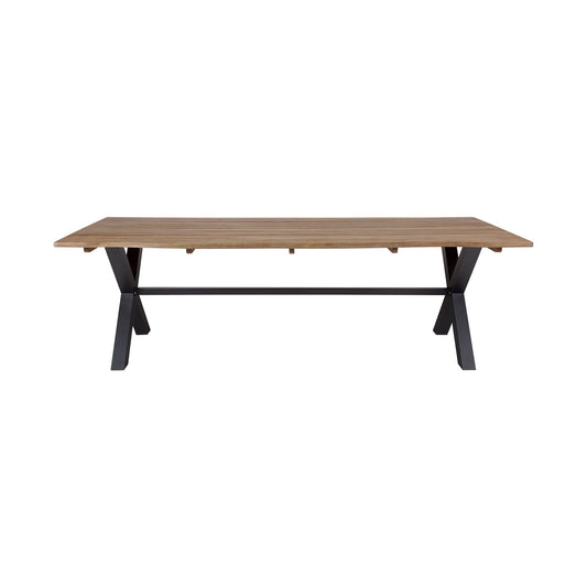 Glendora - Outdoor Patio Live Edge Dining Table - Eucalyptus / Black - Premium Dining Tables from Armen Living - Just $2165! Shop now at brett interiors