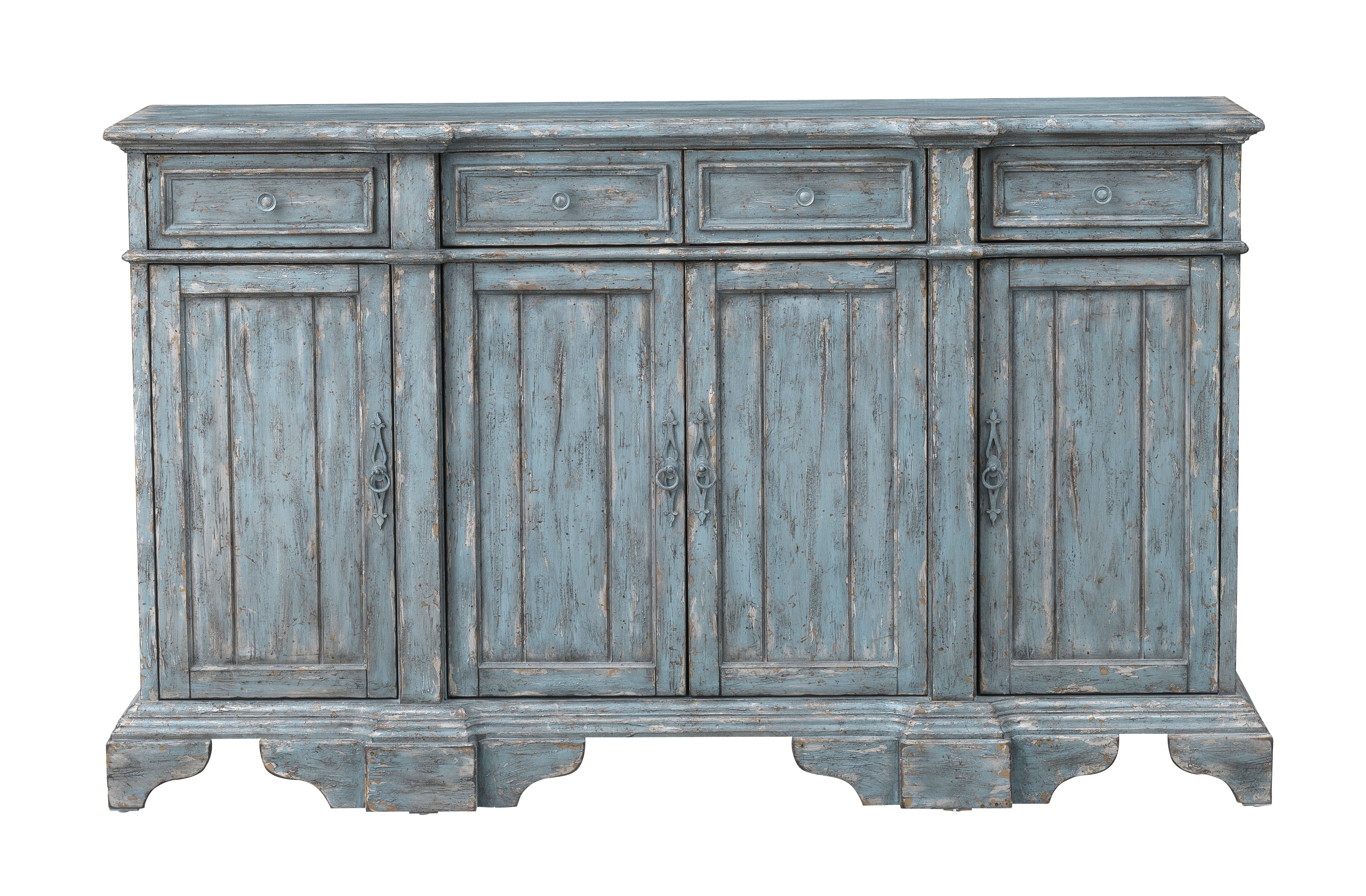 Shara - Four Drawer Four Door Credenza - Bethany Aged Blue - Premium Credenzas from Coast2Coast Home - Just $4290! Shop now at brett interiors