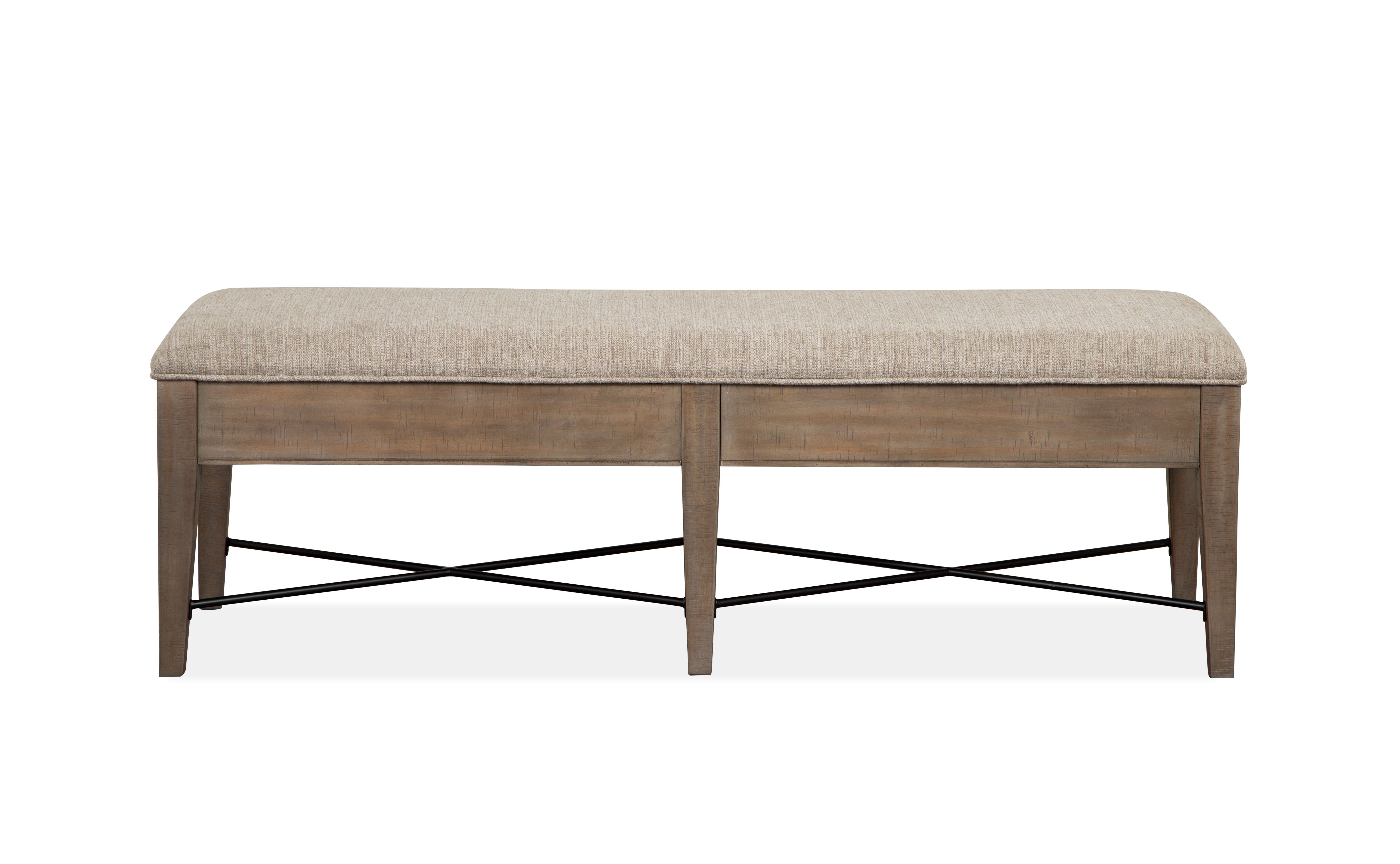 Paxton Place - Bench With Upholstered Seat - Dovetail Grey - Premium Upholstered Benches from Magnussen Furniture - Just $620! Shop now at brett interiors