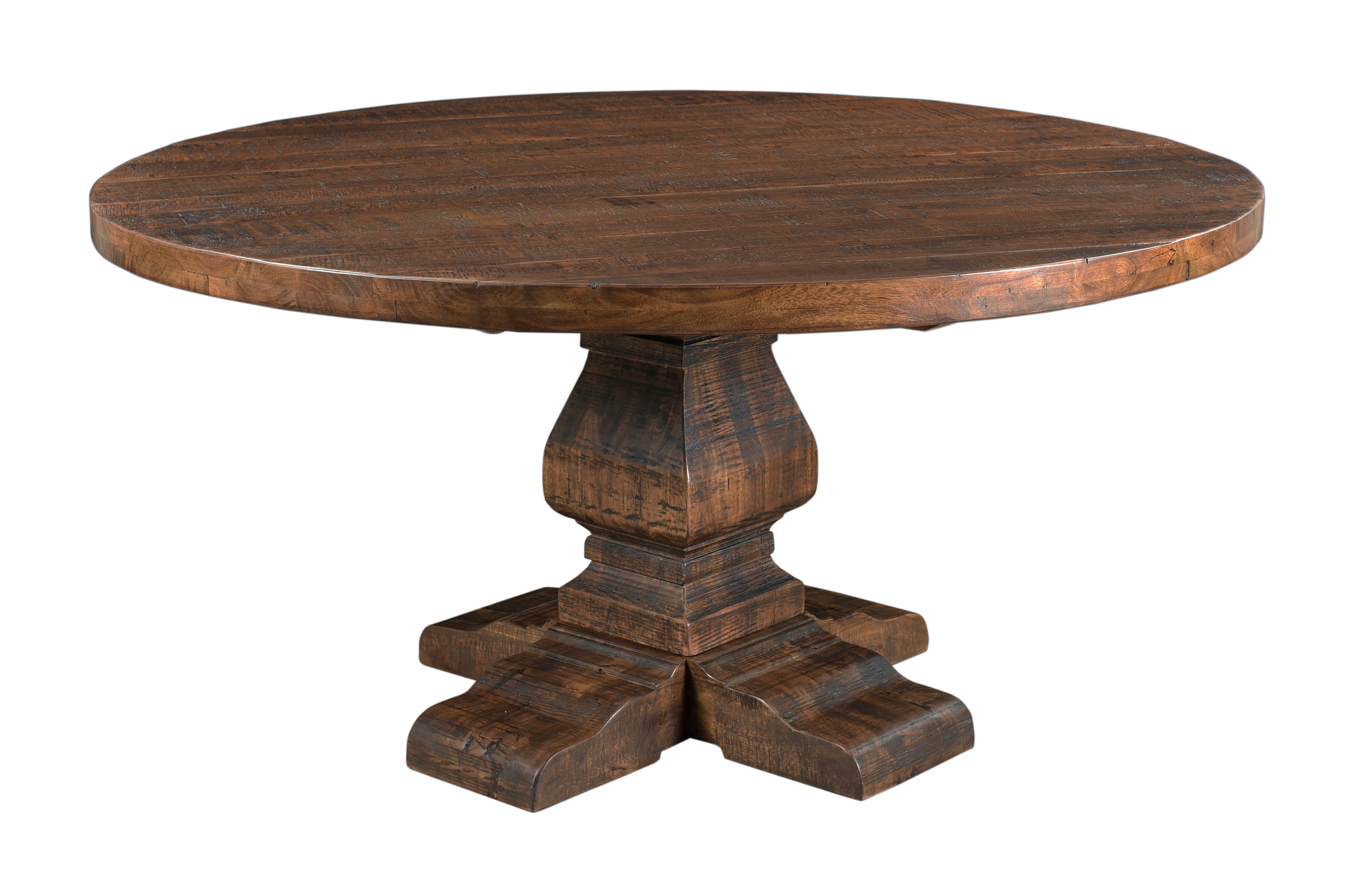 Woodbridge - Round Dining Table (2 Cartons) - Distressed Brown - Premium Dining Tables from Coast2Coast Home - Just $4950! Shop now at brett interiors