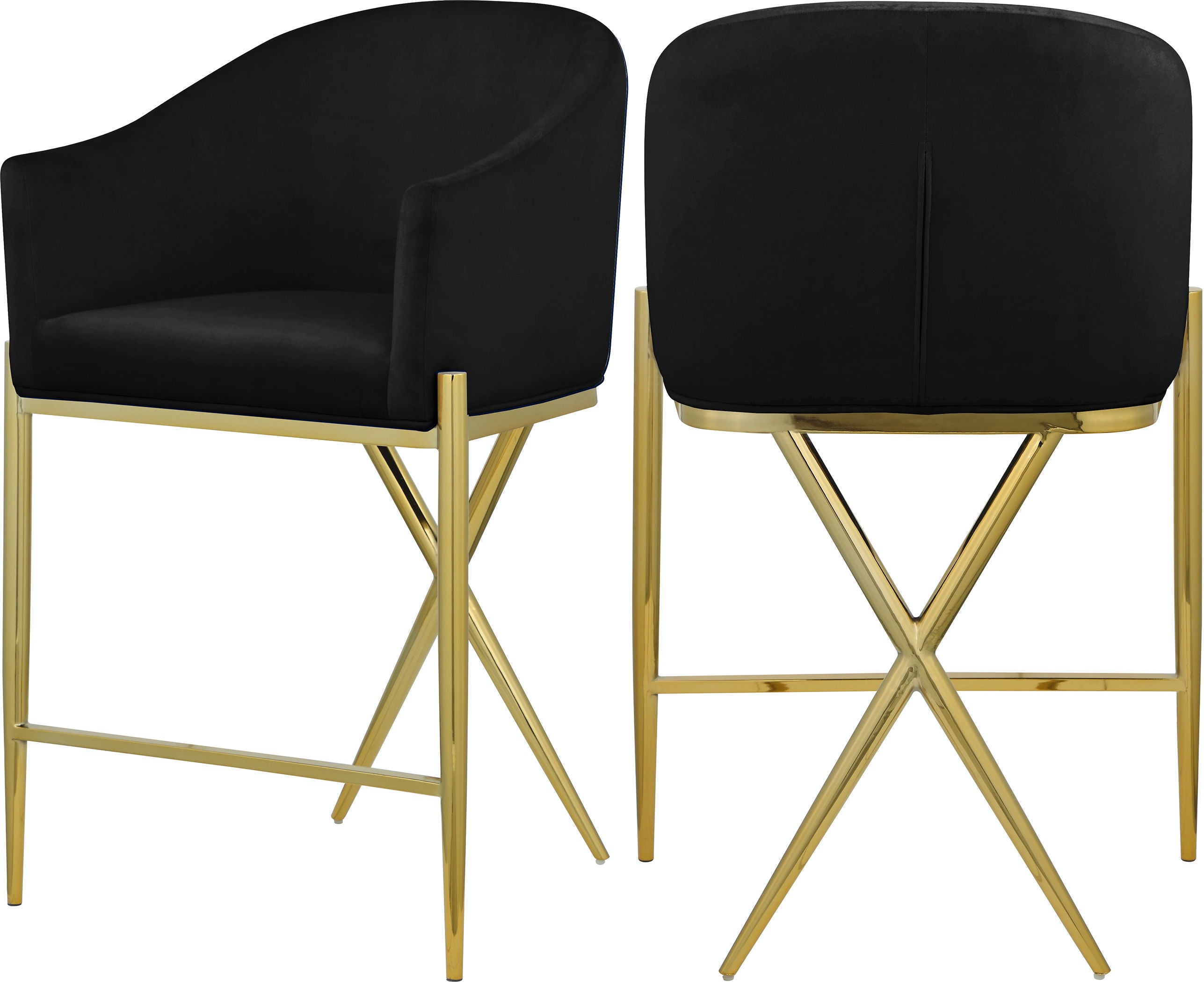 Xavier - Counter Stool with Gold Legs Meridian Furniture