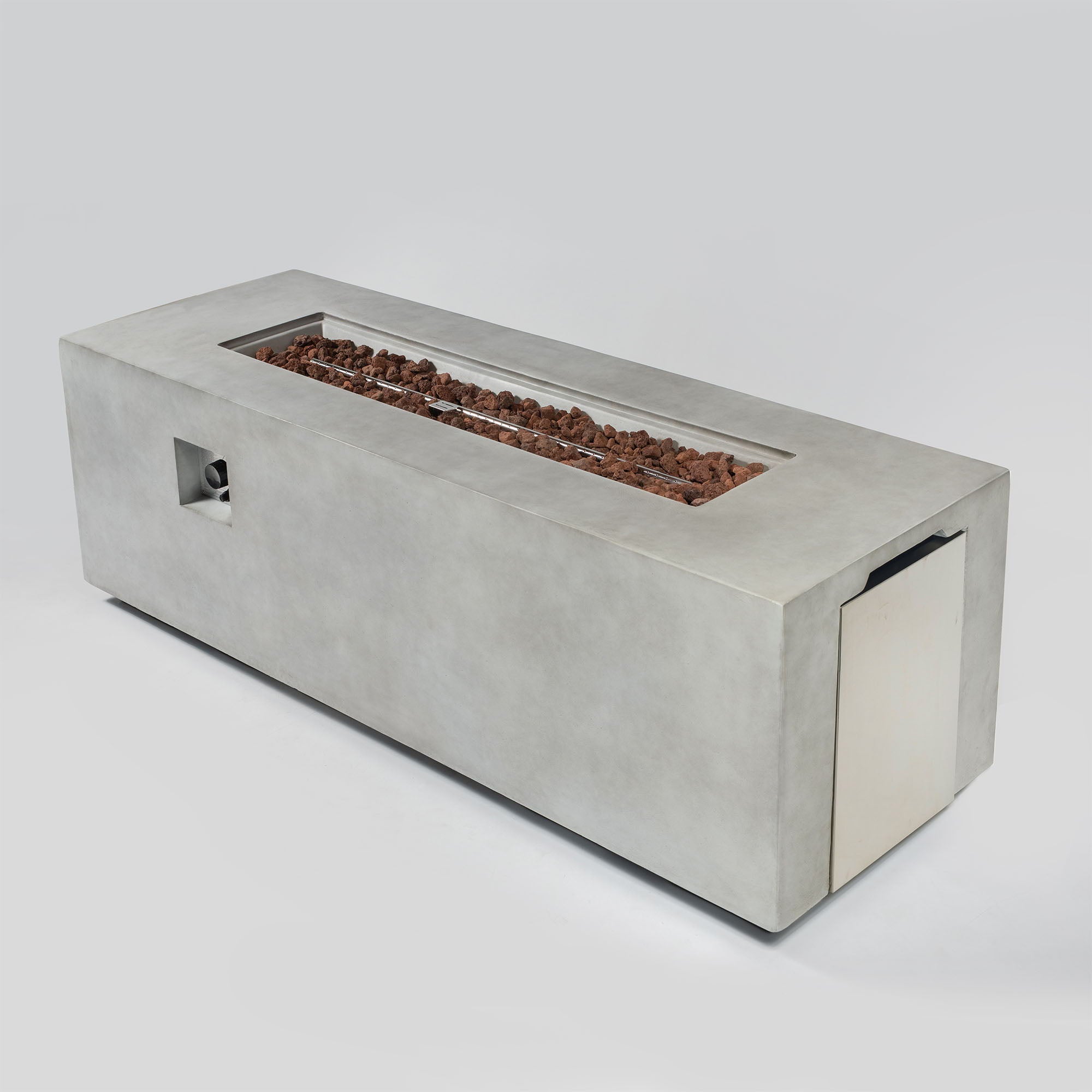 70" Concrete Large Fire Pit Table - Light Gray - Premium Fire Pits from AS Outdoor Heating - Just $1838! Shop now at brett interiors