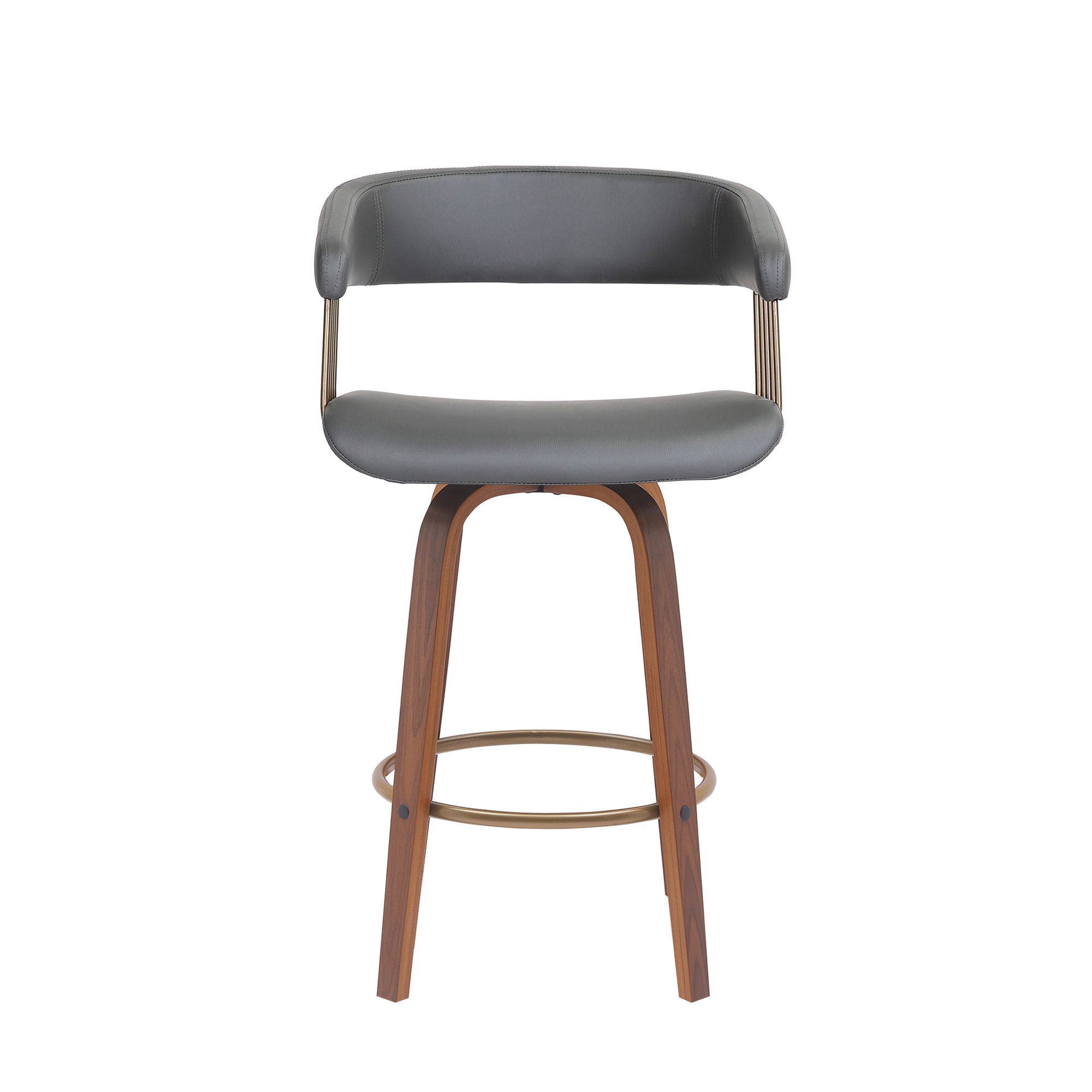 Topanga - Swivel Walnut Wood Stool - Premium Counter Height (24"-27") from Armen Living - Just $230! Shop now at brett interiors