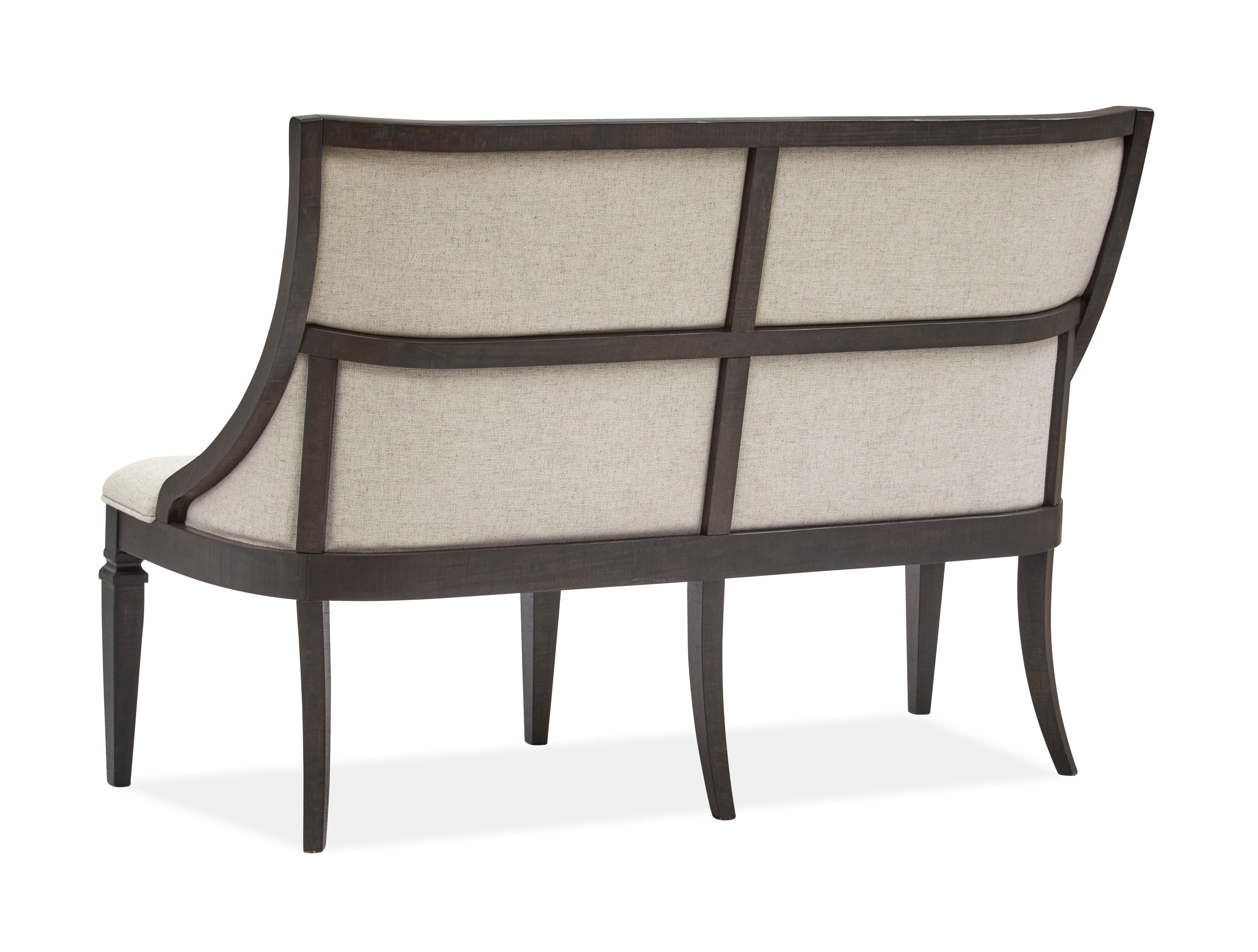 Calistoga - Bench With Upholstered Seat & Back - Weathered Charcoal - Premium Upholstered Benches from Magnussen Furniture - Just $1209! Shop now at brett interiors