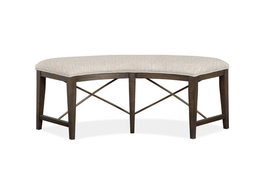 Westley Falls - Curved Bench With Upholstered Seat - Graphite - Premium Upholstered Benches from Magnussen Furniture - Just $455! Shop now at brett interiors