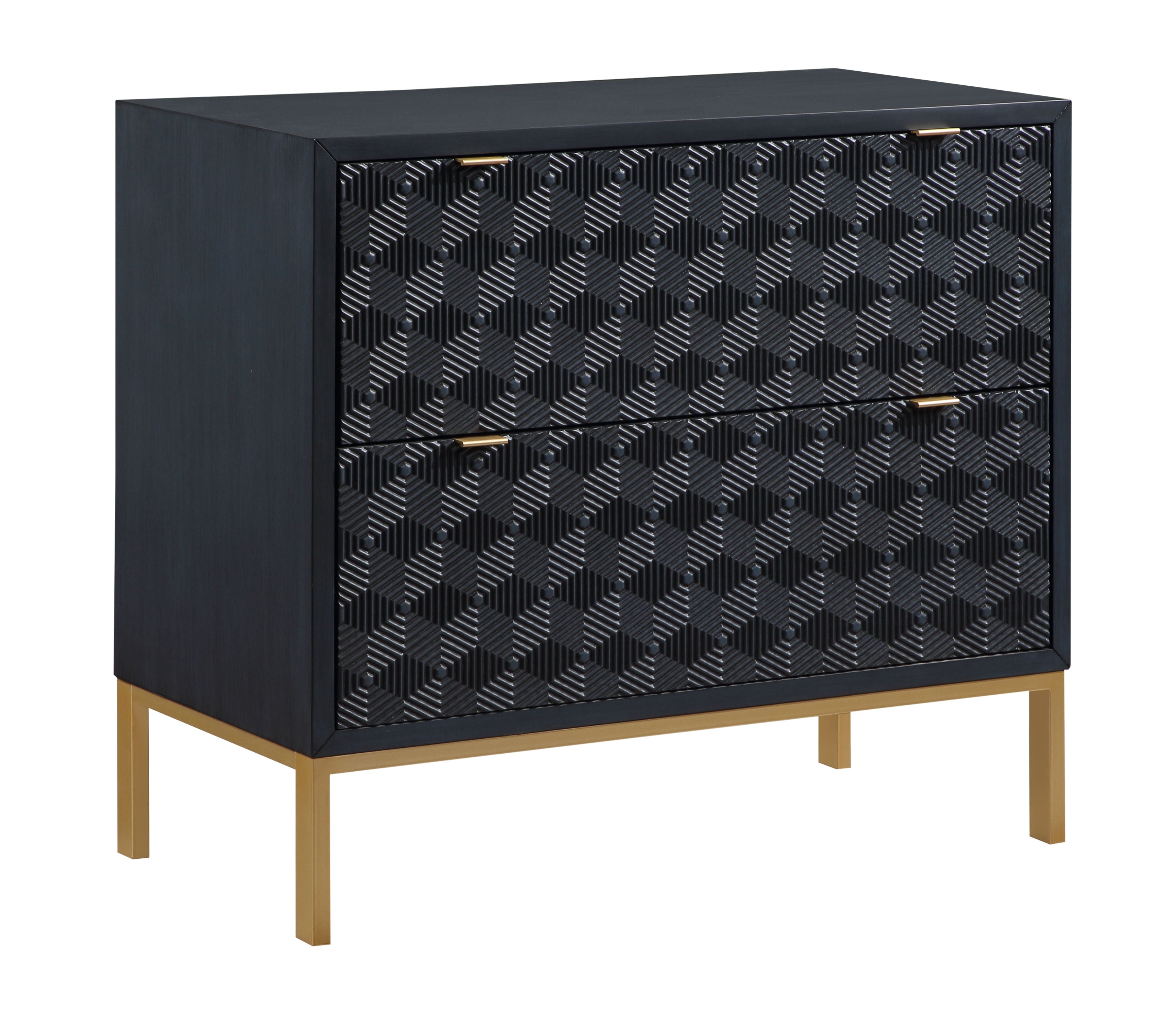 Tessa - Two Drawer Chest - Prism Royal Blue / Gold - Premium Accent Chests from Coast2Coast Home - Just $2475! Shop now at brett interiors