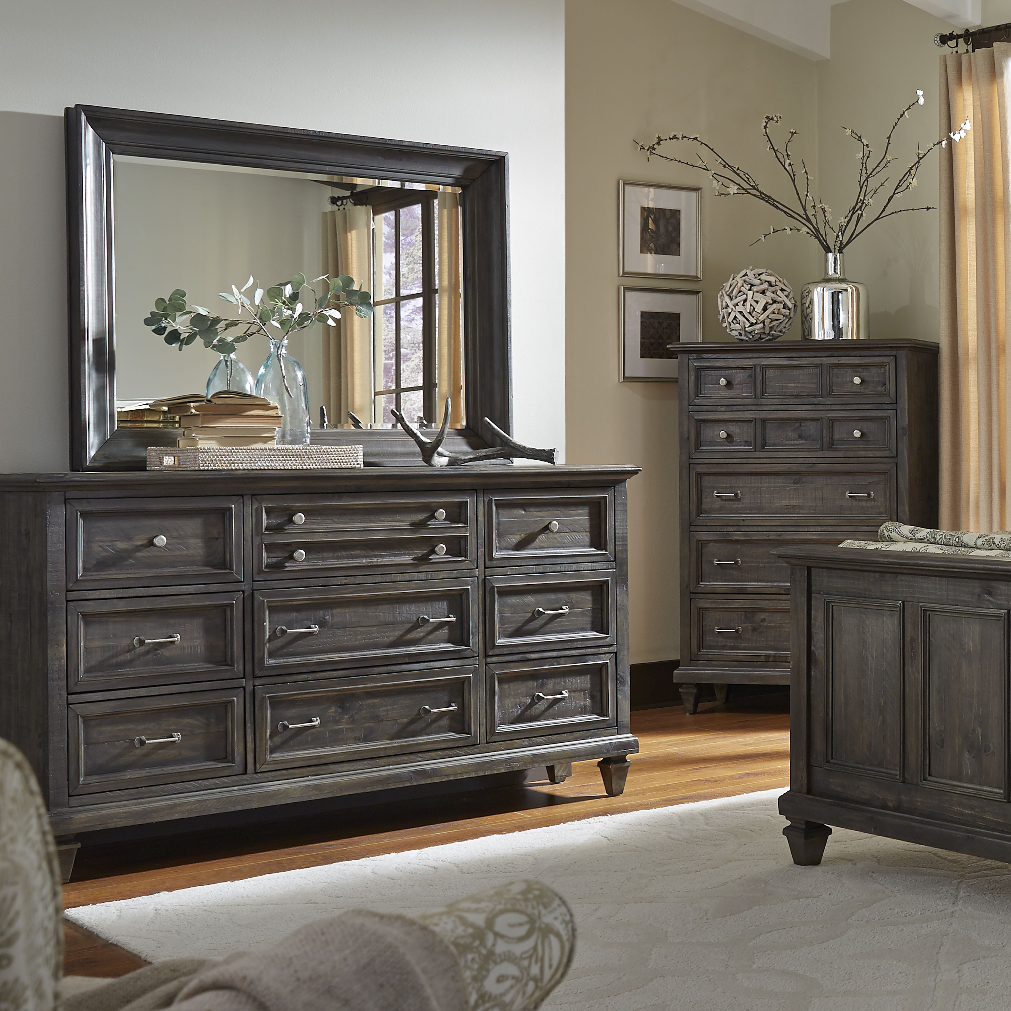 Calistoga - 9 Drawer Dresser In Weathered Charcoal - Weathered Charcoal - Premium Dressers from Magnussen Furniture - Just $1699! Shop now at brett interiors