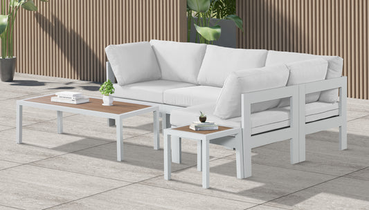 Nizuc - Outdoor Patio Modular Sectional 4 Piece - White - Premium Stationary Sectionals from Meridian Furniture - Just $3650! Shop now at brett interiors