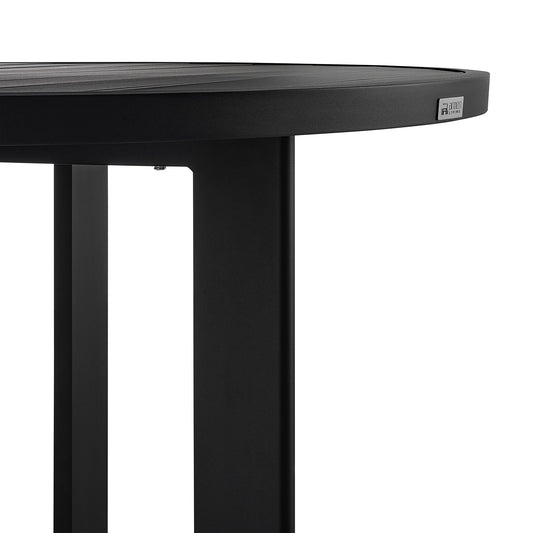 Cayman - Outdoor Patio Round Dining Table - Black - Premium Dining Tables from Armen Living - Just $1155! Shop now at brett interiors