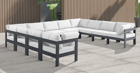 Nizuc - Outdoor Patio Modular Sectional 11 Piece - White - Premium Stationary Sectionals from Meridian Furniture - Just $9887.50! Shop now at brett interiors