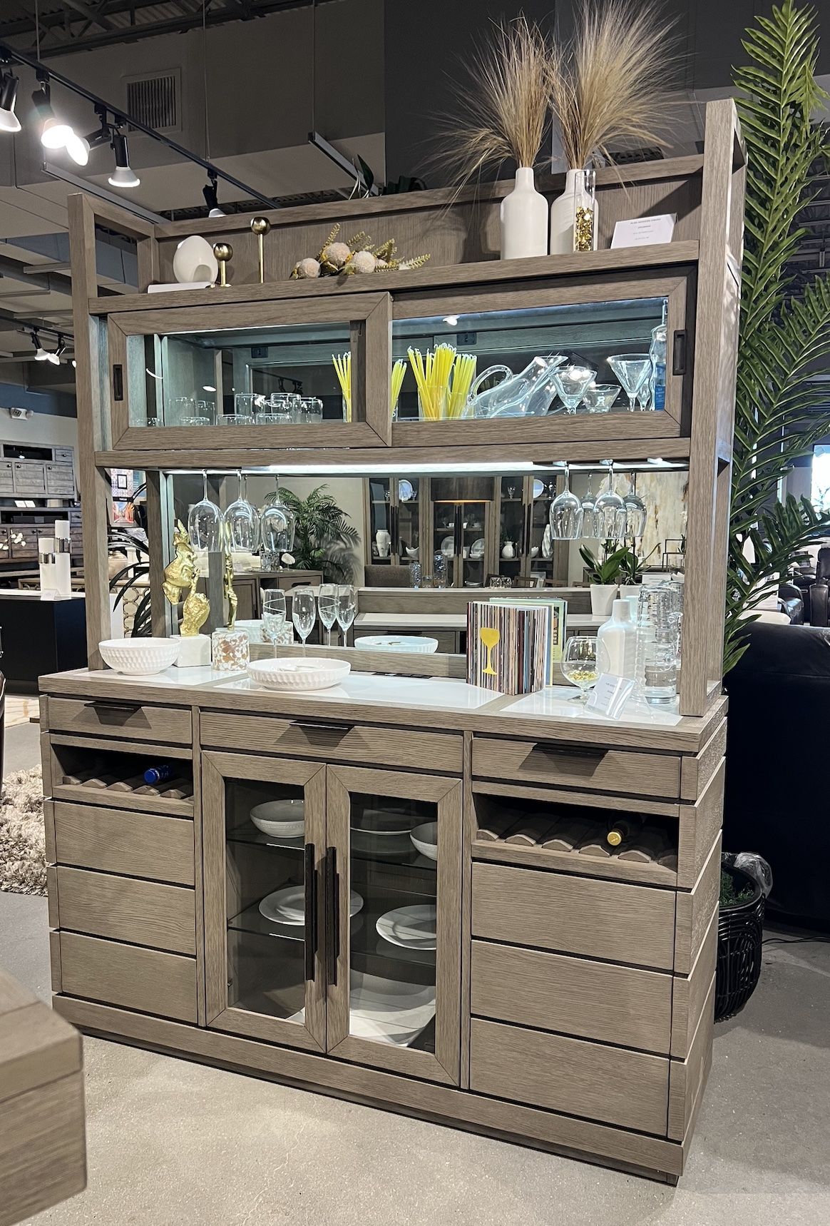 Pure Modern Dining - Buffet and Open Hutch - Moonstone - Premium Hutches & Buffets from Parker House - Just $3747.50! Shop now at brett interiors