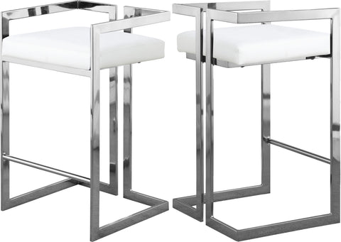 Ezra - Stool with Chrome Legs (Set of 2) - Premium Stool Sets from Meridian Furniture - Just $775! Shop now at brett interiors