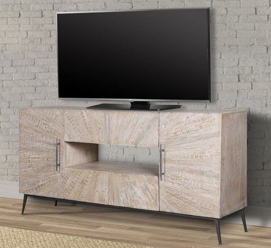 Crossings Monaco - TV Console - Weathered Blanc - Premium TV Stands from Parker House - Just $1212.50! Shop now at brett interiors