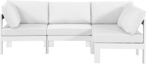 Nizuc - Outdoor Patio Modular Sectional 4 Piece - White - Premium Stationary Sectionals from Meridian Furniture - Just $3650! Shop now at brett interiors