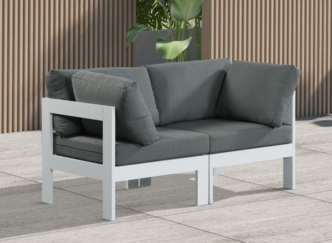 Nizuc - Outdoor Patio Modular Sofa - Grey - Fabric - Metal - Premium Sofas from Meridian Furniture - Just $1925! Shop now at brett interiors