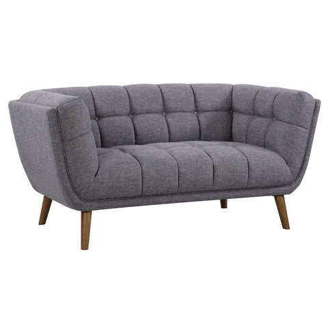 Phantom - Mid-Century Modern Loveseat - Dark Gray / Walnut - Premium Stationary Loveseats from Armen Living - Just $1067.50! Shop now at brett interiors