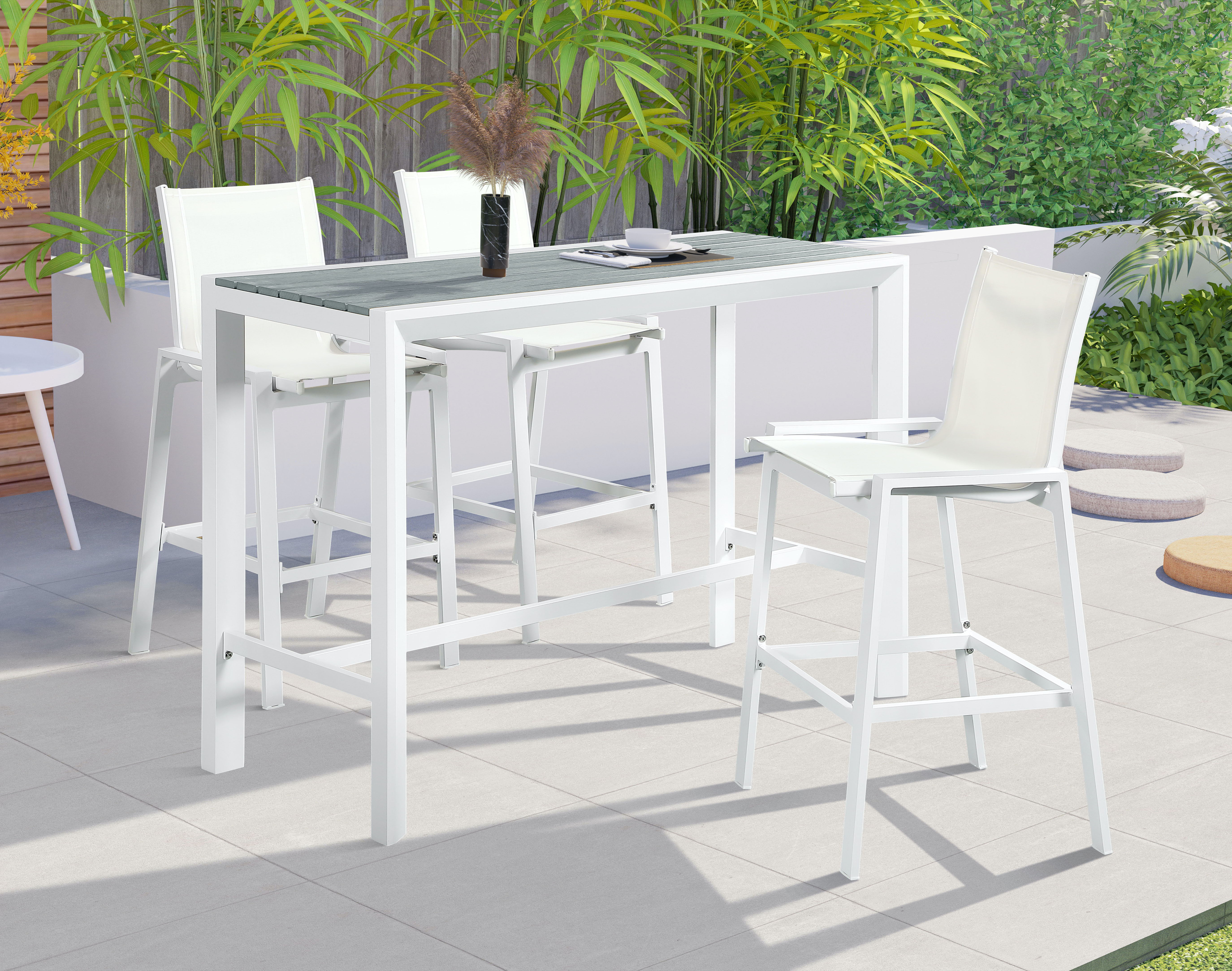 Nizuc - Outdoor Patio Rectangle Bar Table - Premium Bar Tables from Meridian Furniture - Just $1175! Shop now at brett interiors