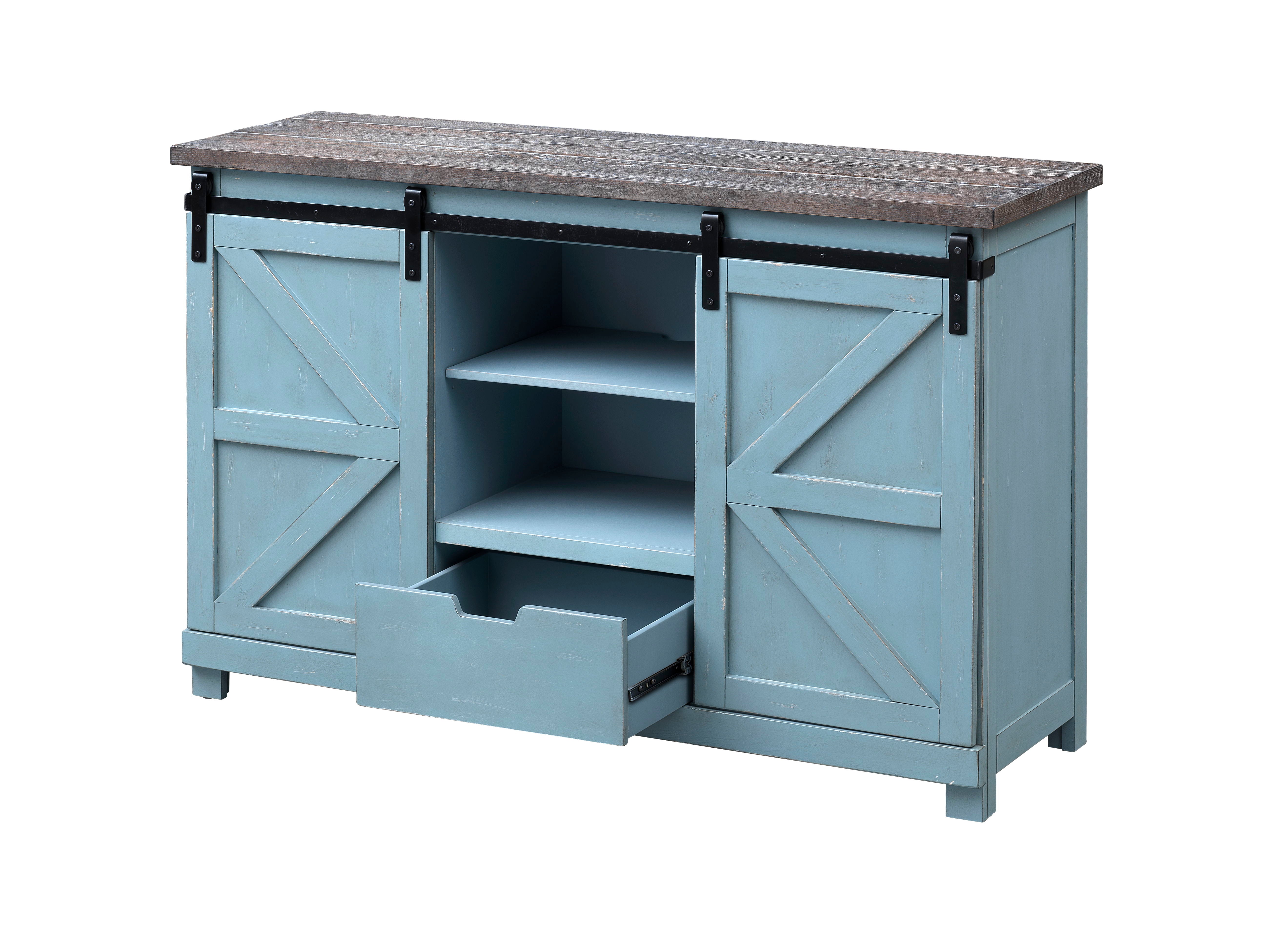 Bar Harbor - Two Sliding Door Two Drawer Credenza - Blue - Premium Credenzas from Coast2Coast Home - Just $4125! Shop now at brett interiors