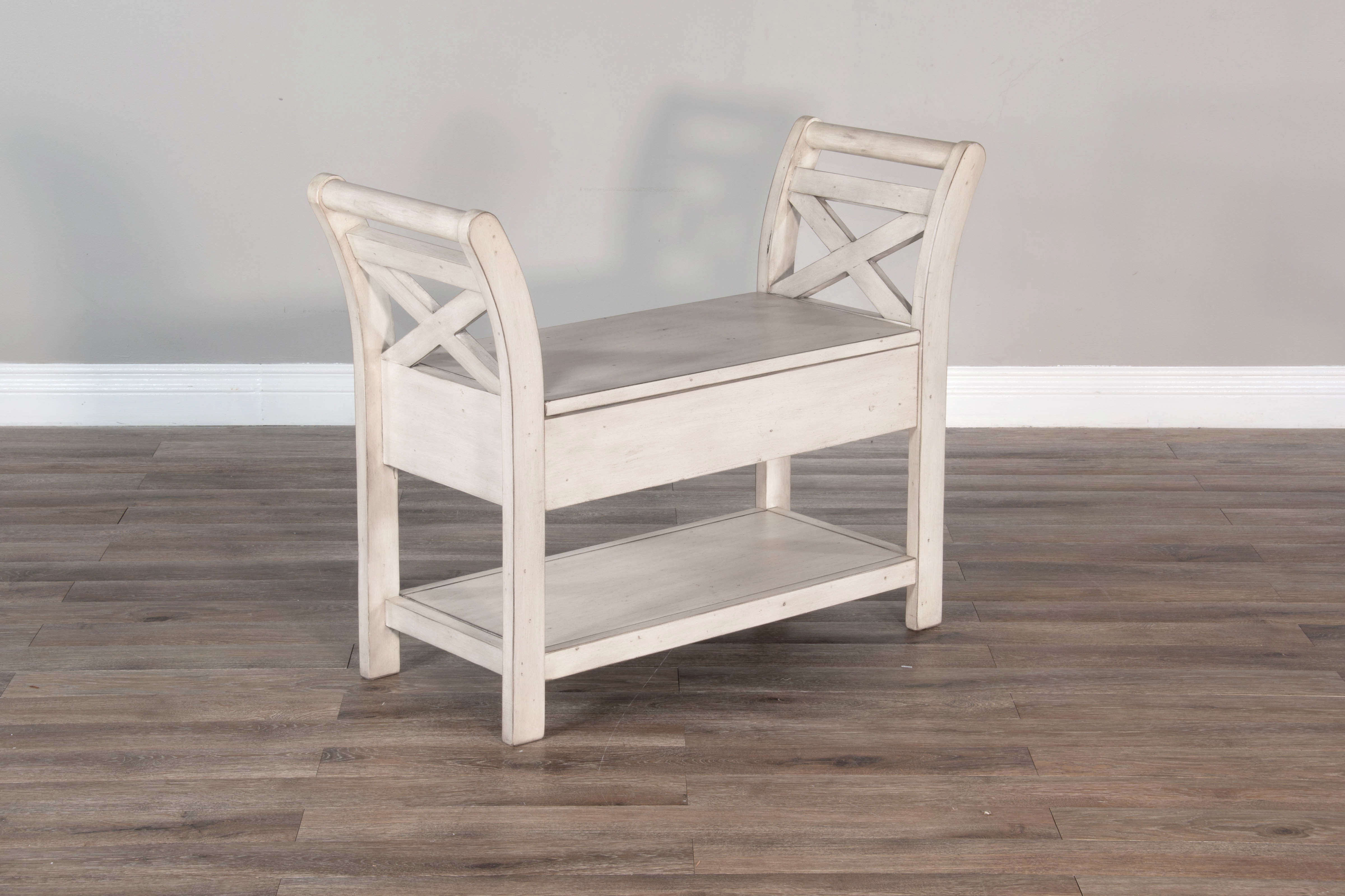 Bayside - Accent Bench With Storage - White - Premium Storage Benches from Sunny Designs - Just $247! Shop now at brett interiors