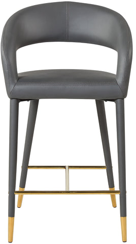 Destiny - Stool - Gray - Faux Leather - Premium Adjustable Height from Meridian Furniture - Just $525! Shop now at brett interiors