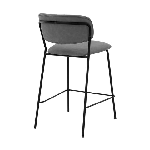 Carlo - 26" Metal Counter Height Bar Stool - Gray / Black - Premium Counter Height (24"-27") from Armen Living - Just $272.50! Shop now at brett interiors