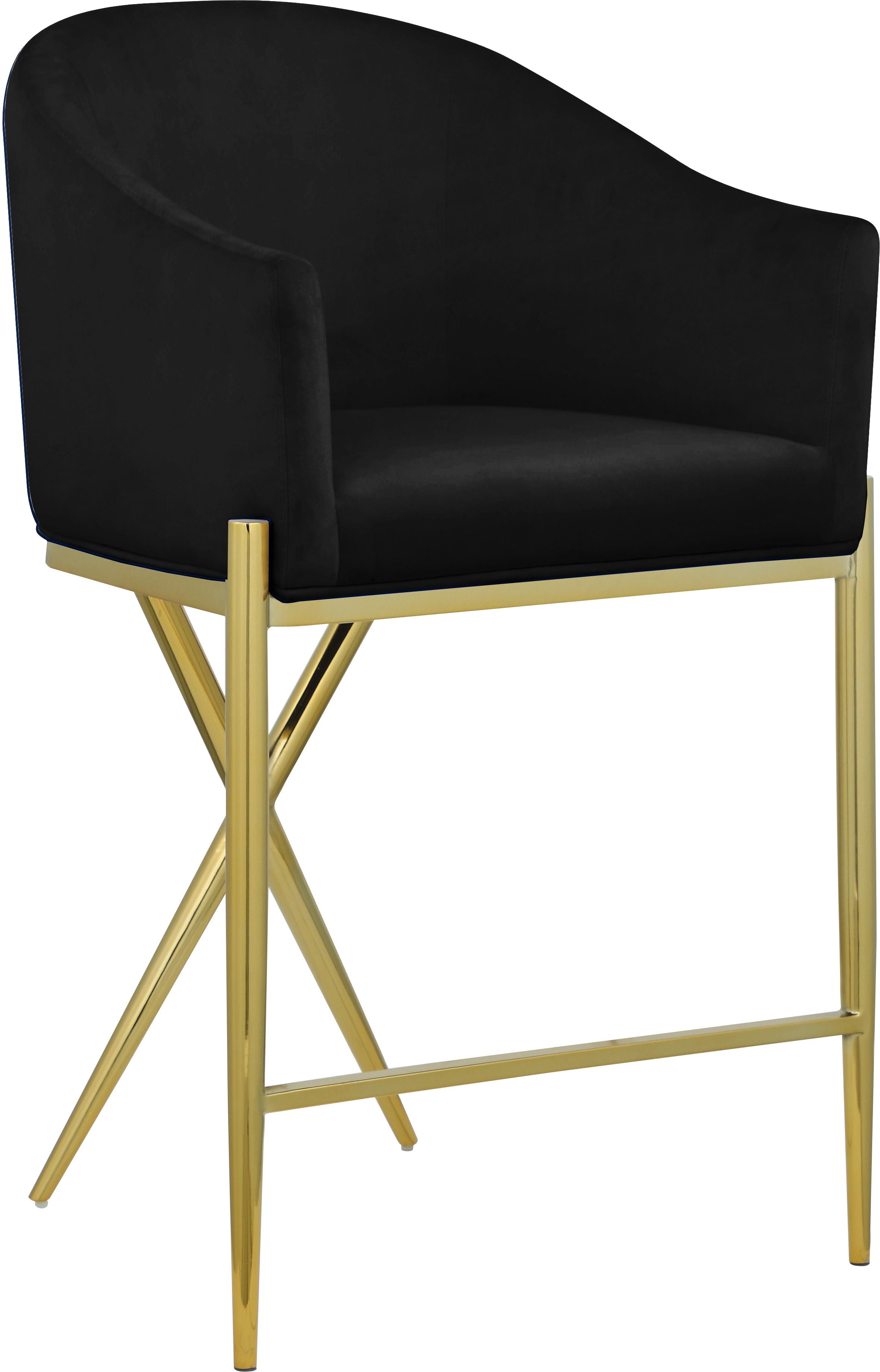 Xavier - Counter Stool with Gold Legs - Premium Counter Height (24"-27") from Meridian Furniture - Just $475! Shop now at brett interiors