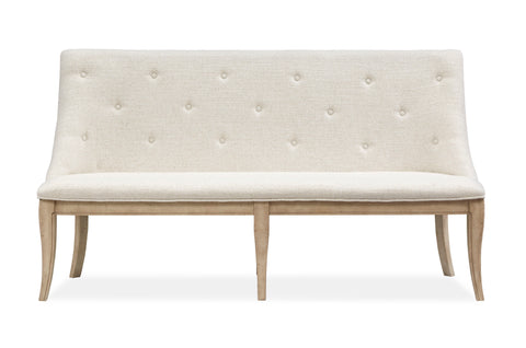 Harlow - Dining Bench With Upholstered Seat & Back - Weathered Bisque - Premium Upholstered Benches from Magnussen Furniture - Just $1079! Shop now at brett interiors