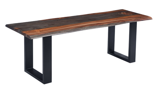 Sierra II - Dining Bench - Brown / Black Powder Coat Finish - Premium Dining Benches from Coast2Coast Home - Just $1237.50! Shop now at brett interiors