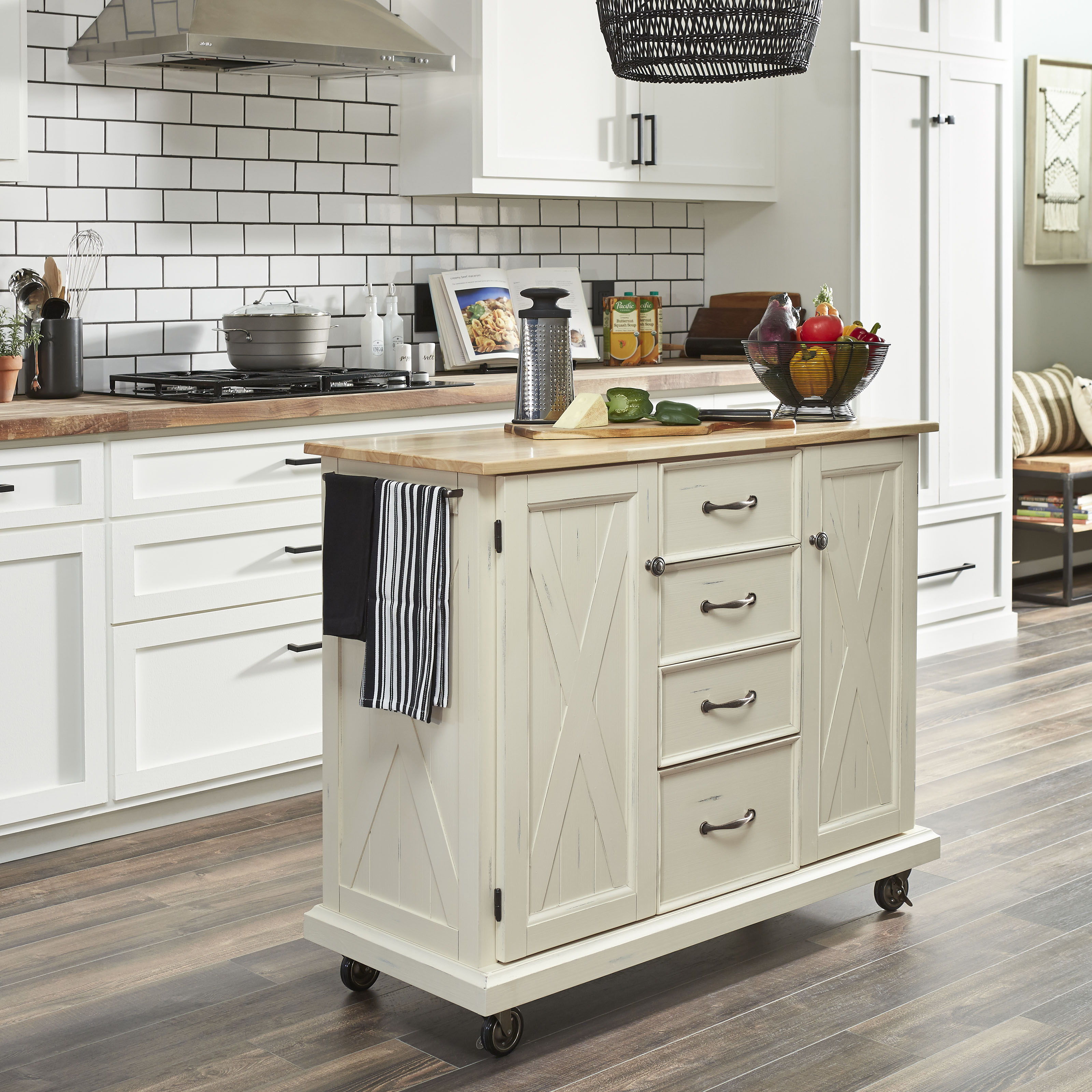 Bay Lodge - Kitchen Cart - White - 35.5" - Premium Bars & Bar Carts from Homestyles - Just $1249.98! Shop now at brett interiors