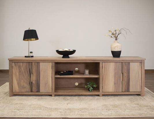 Natural Parota - 93" TV Stand - Brown Cappuccino - Premium TV Stands from International Furniture Direct - Just $1425! Shop now at brett interiors